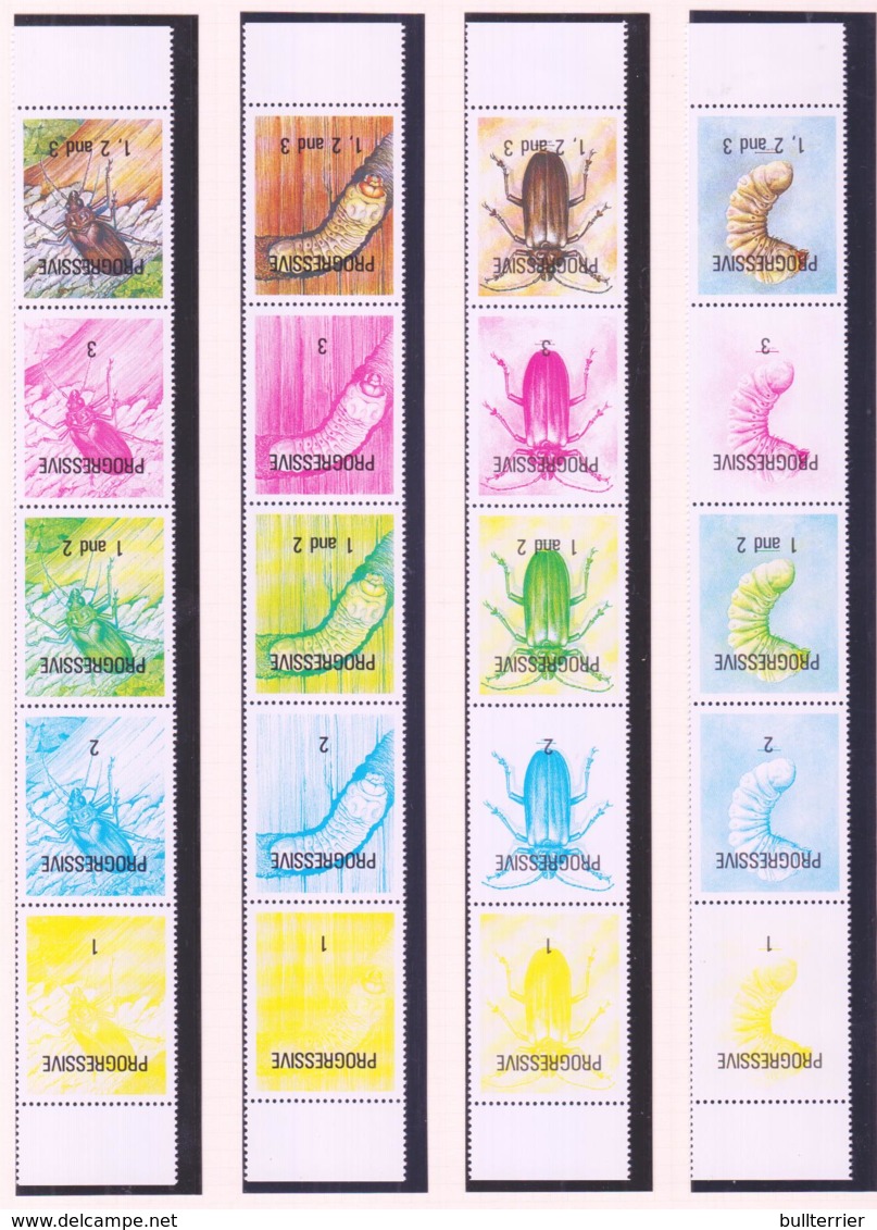 TONGA / NIUFOOU- 1991- LONGHORN BEETLE   PROGRESSIVE PROOF STRIPS OF 5 X 4 MNH - Tonga (1970-...)