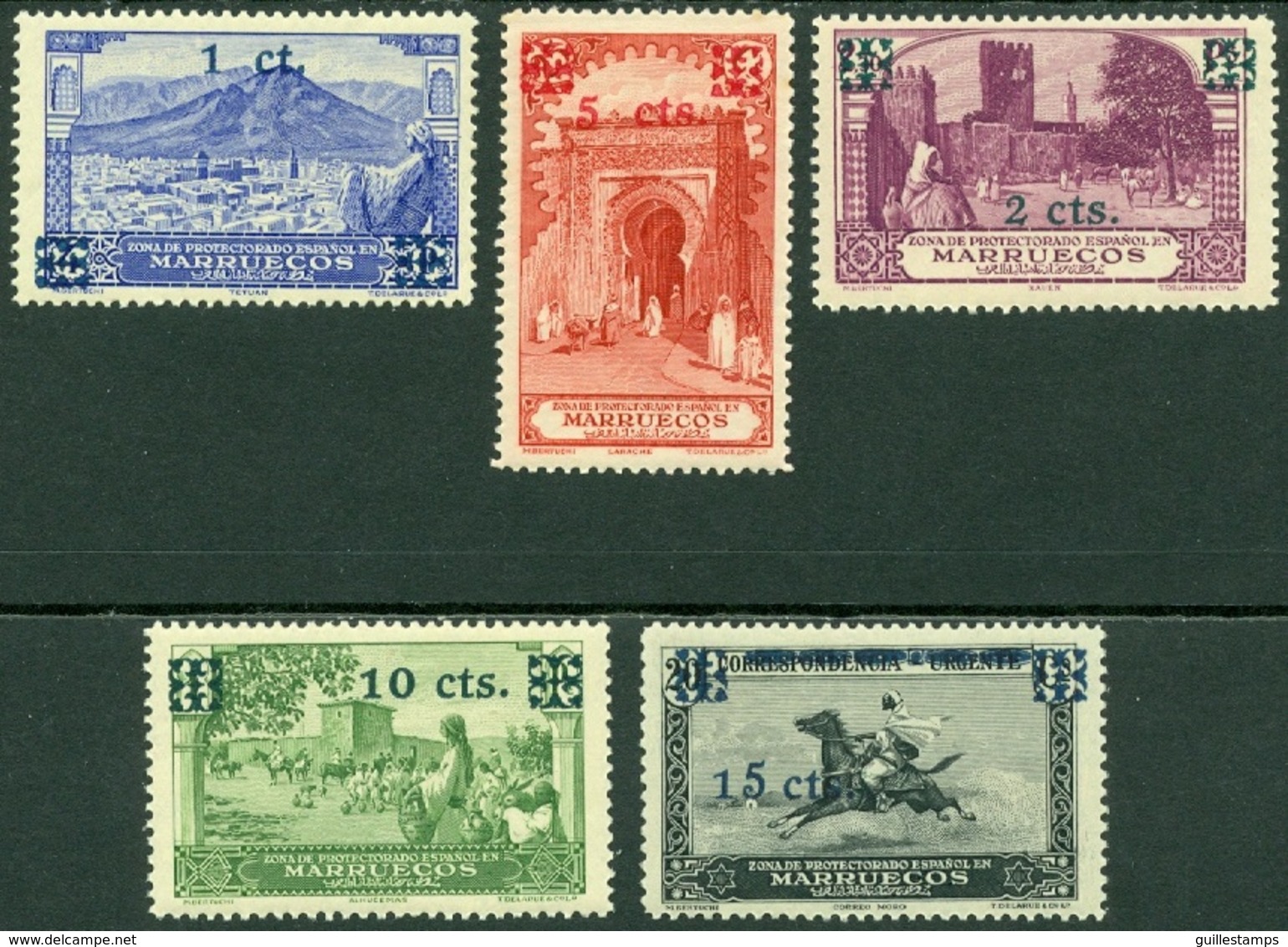 SPANISH COLONIES - MOROCCO 1936 SURCHARGES** (MNH) - Marruecos Español