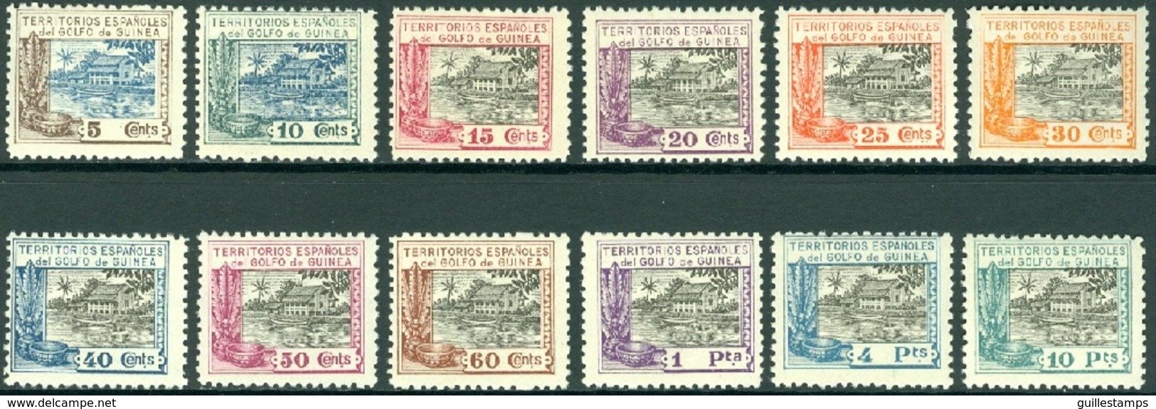 SPANISH COLONIES - GUINEA 1924 GOVERNOR'S RESIDENCE PROOF SET** (MNH) - Guinea Espagnole