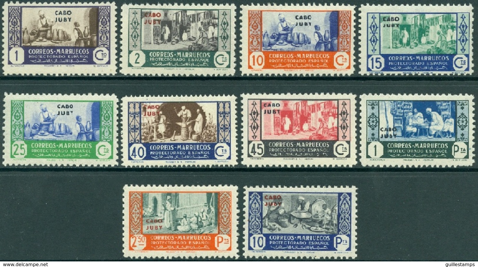 SPANISH COLONIES - CAPE JUBY 1946 OVERPRINTS* (MNHDG) - Cape Juby