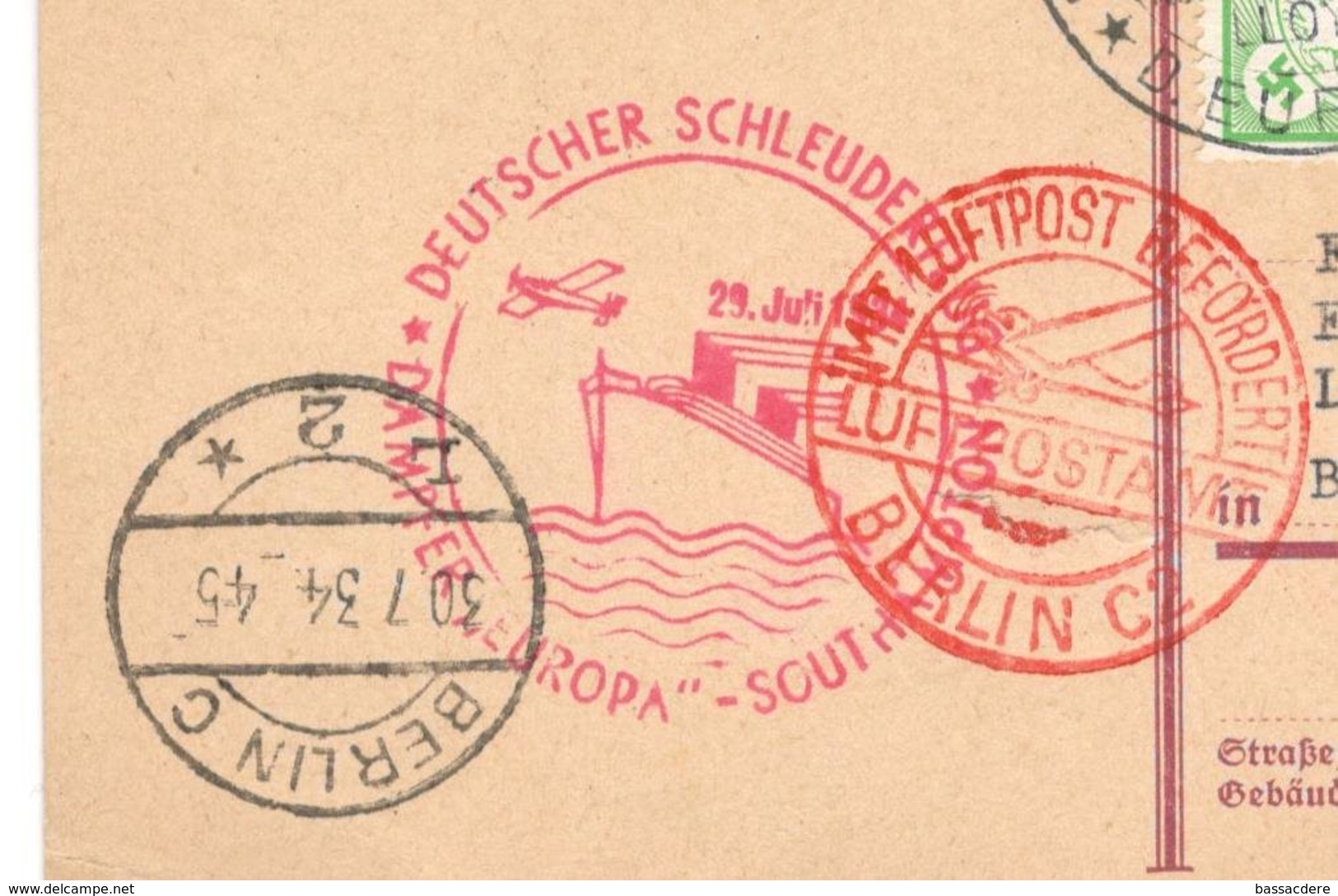 21700 - Catapulté De L'EUROPA - Airmail & Zeppelin