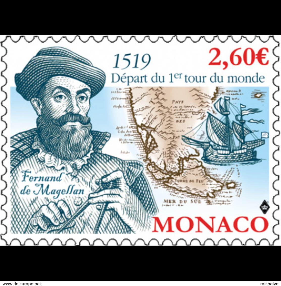 Monaco 2019 - Fernand De Magellan ** (500ème Anniversaire Du Départ Du 1er Tour Du Monde) - Unused Stamps