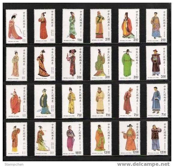 Taiwan 1985-1991 Complete Sets Of Traditional Chinese Costume Stamps - Unused Stamps