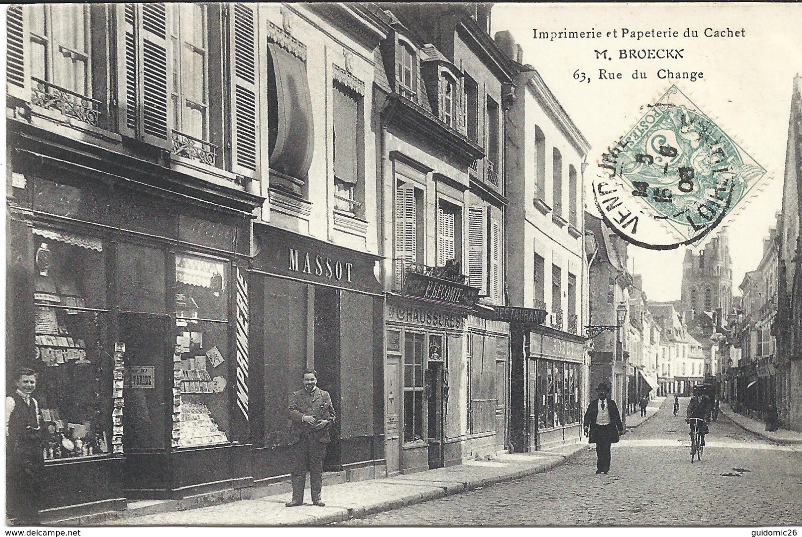 Vendome ,prix Revu,imprimerie Et Papeterie Du Cachet Rue Du Change M Broeckx - Vendome