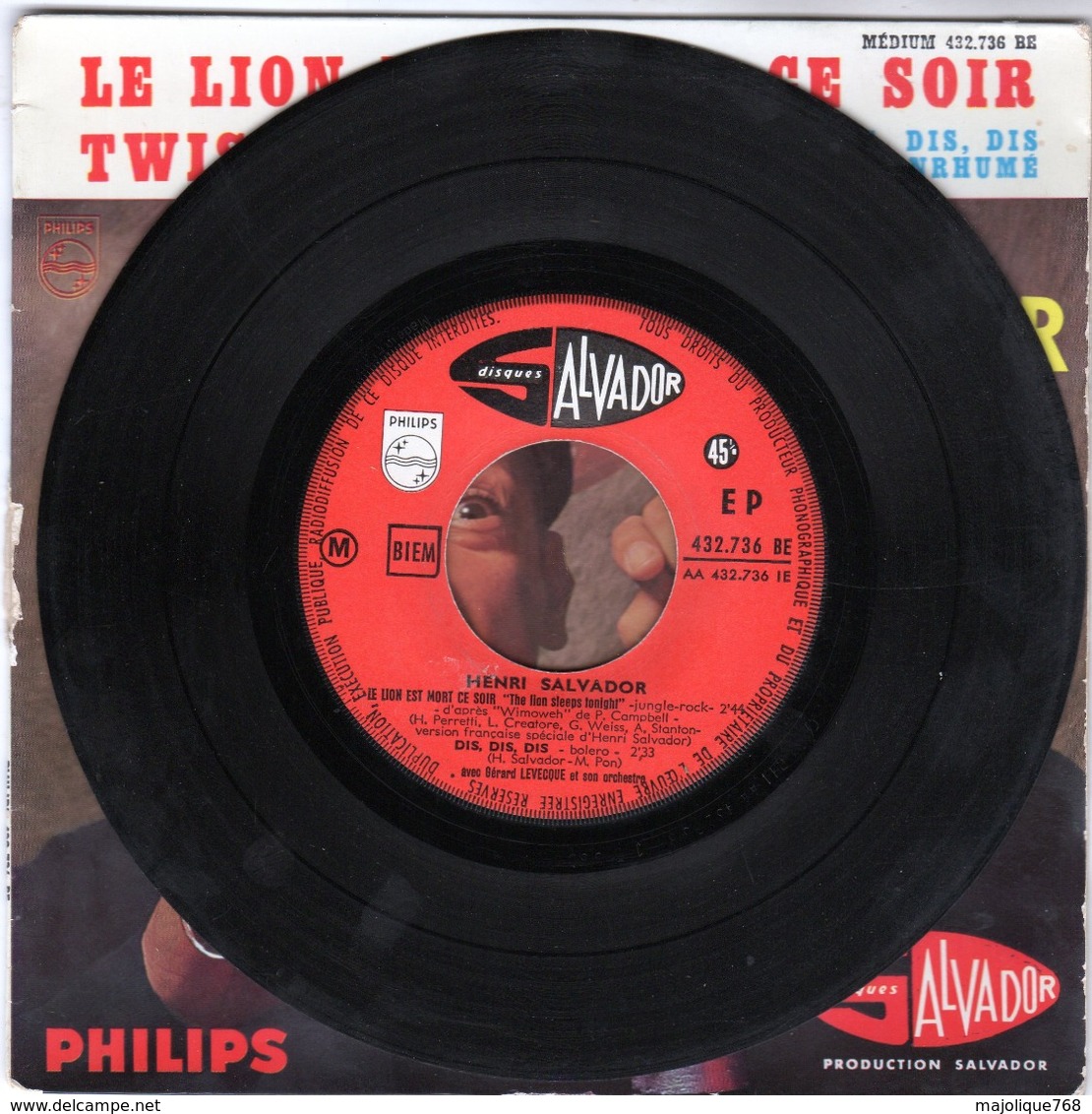 Henri Salvador - Le Lion Est Mort Ce Soir - Dis, Dis, Dis - Twist S.N.C.F. - Twist De L'enrhumé - Salvador 432.736 - Rock