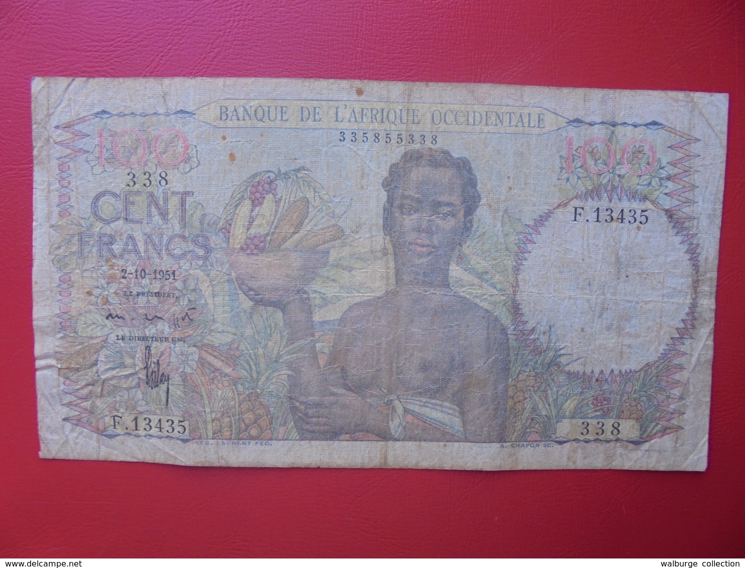 AFRIQUE De L'OUEST 100 FRANCS 1951 CIRCULER (B.6) - Stati Dell'Africa Occidentale