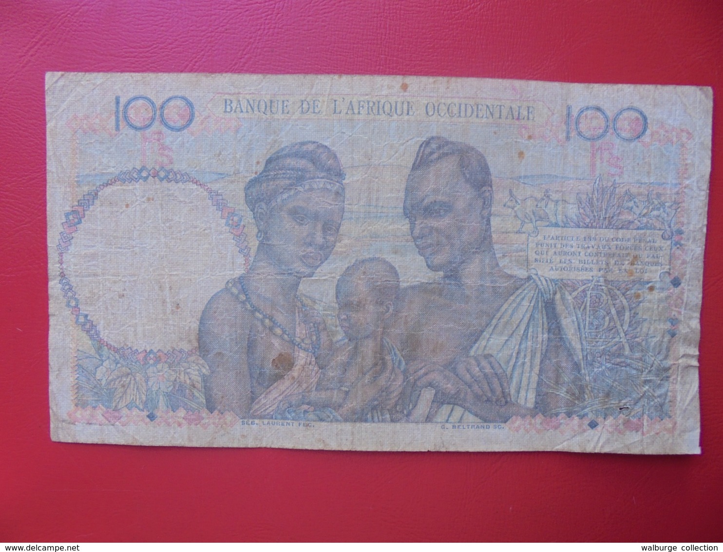 AFRIQUE De L'OUEST 100 FRANCS 1951 CIRCULER (B.6) - West-Afrikaanse Staten