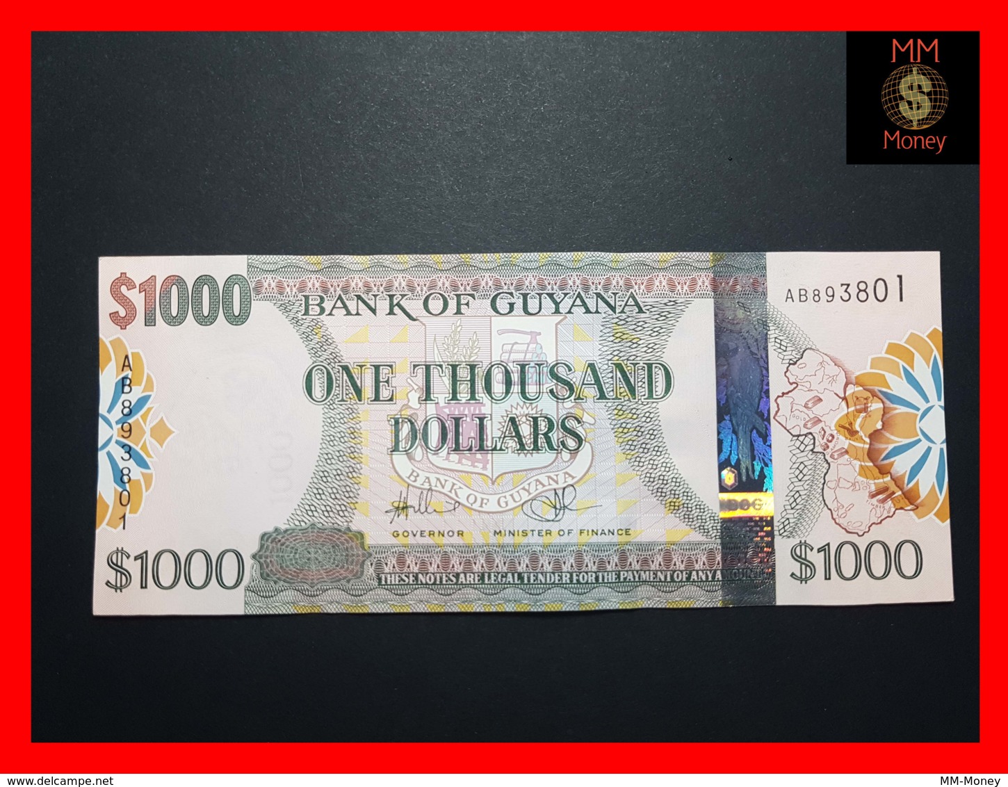 GUYANA 1.000  1000 $  2011 P. 38  Sig. Williams - Singh  UNC - Guyana