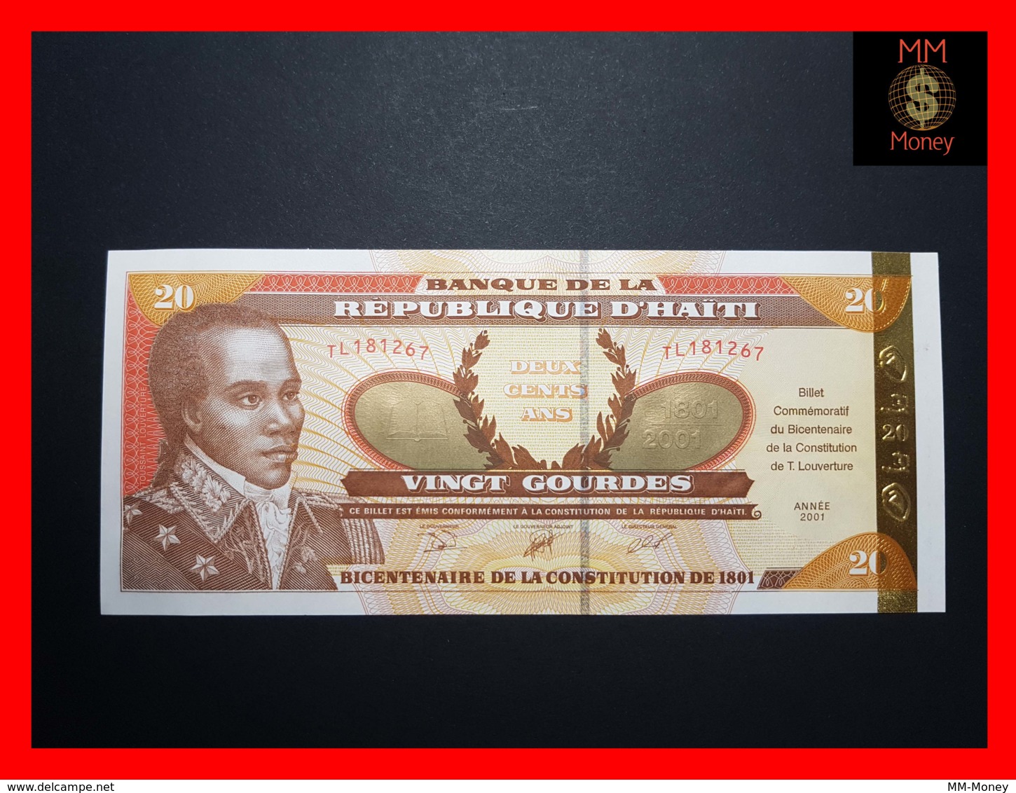 HAITI 20 GOURDES 2001  P. 271  *COMMEMORATIVE* UNC - Haïti