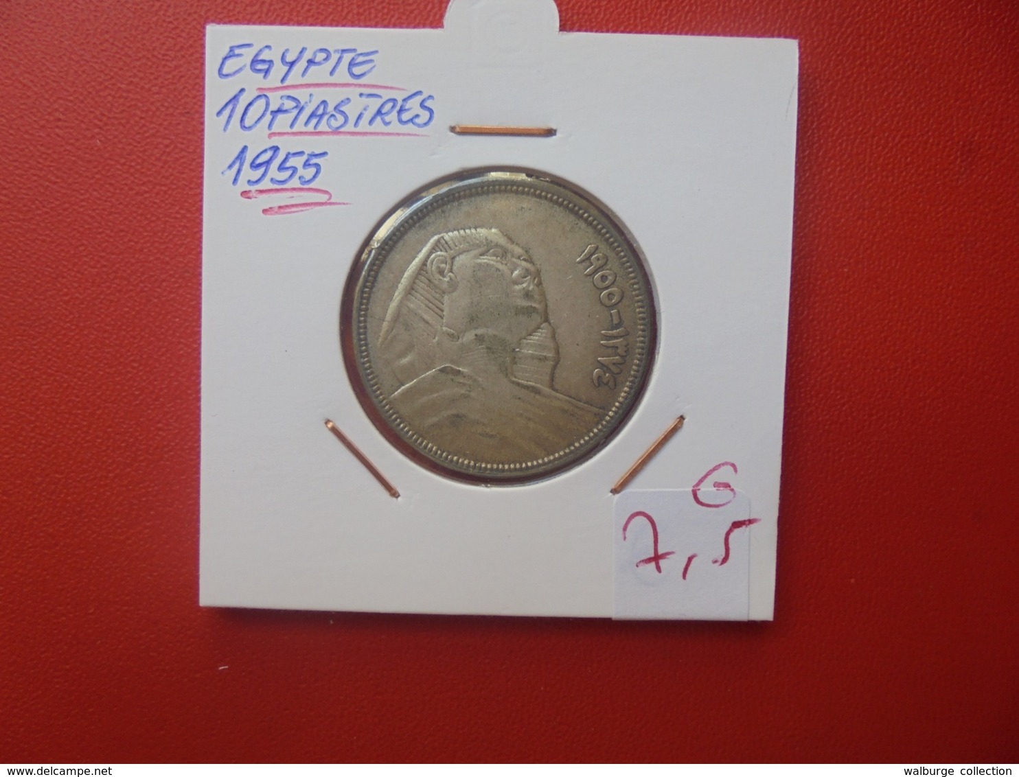 EGYPTE 10 PIASTRES 1955 ARGENT (A.9) - Egipto