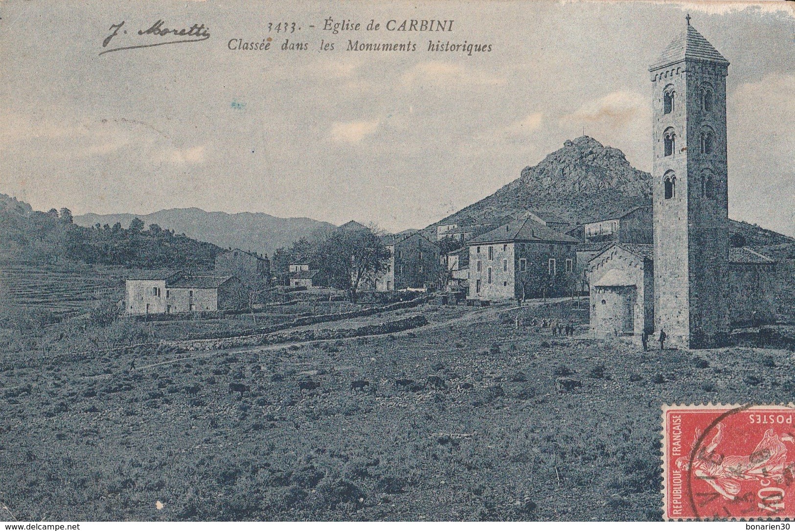 CPA 20 2A CARBINI EGLISE CLASSEE MONUMENT HISTORIQUE  VOIR ETAT - Other & Unclassified