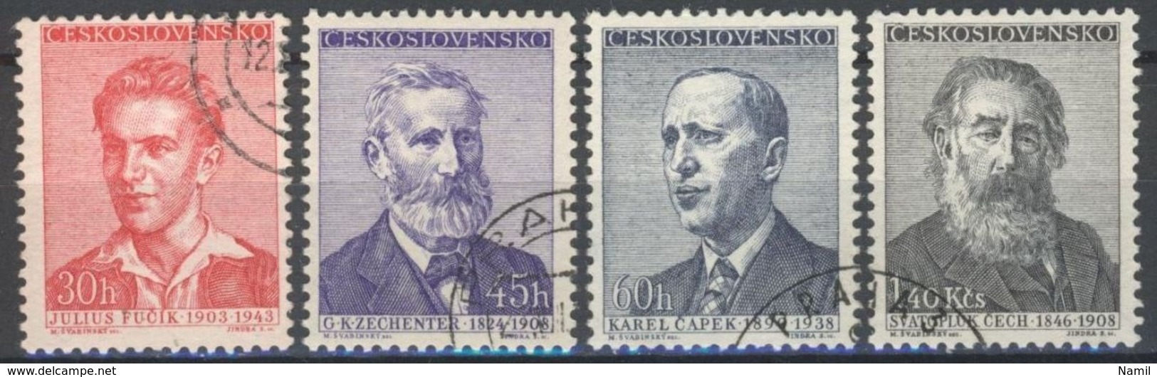 Tchécoslovaquie 1958 Mi 1093-6 (Yv 976-9), Obliteré - Used Stamps