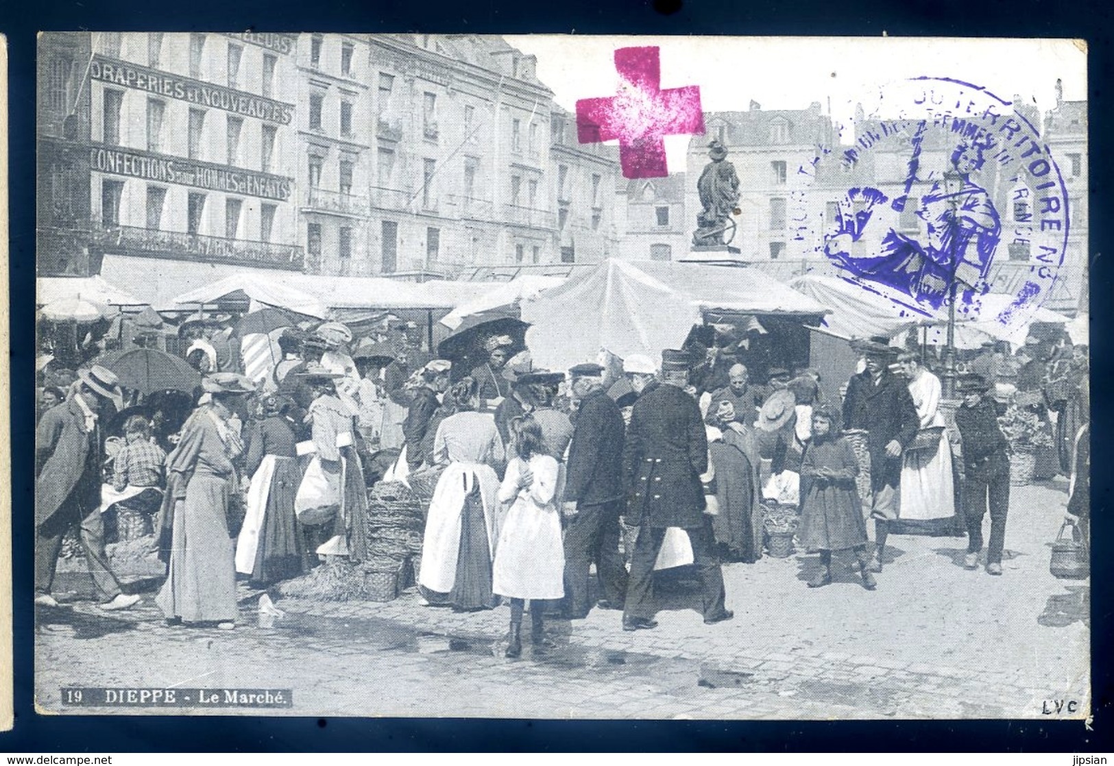 Cpa  Du 76 Dieppe Le Marché  -- Cachet Croix Rouge   JM20 - Dieppe