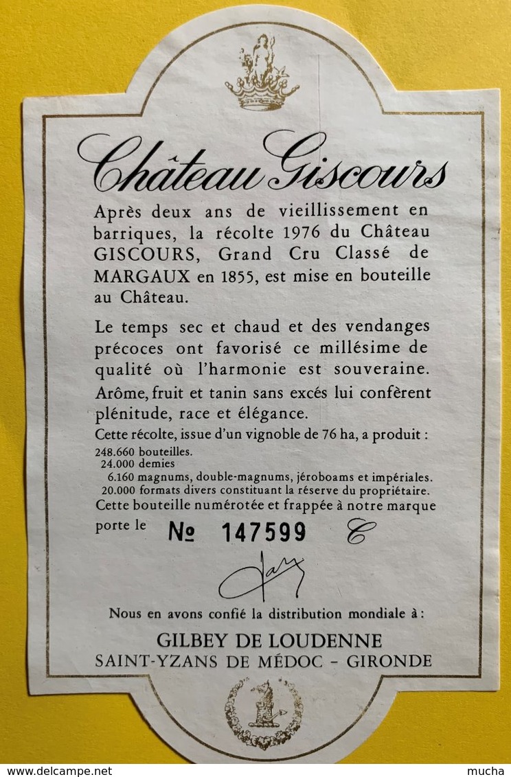 11583 - Château Giscours 1976 Margaux - Bordeaux