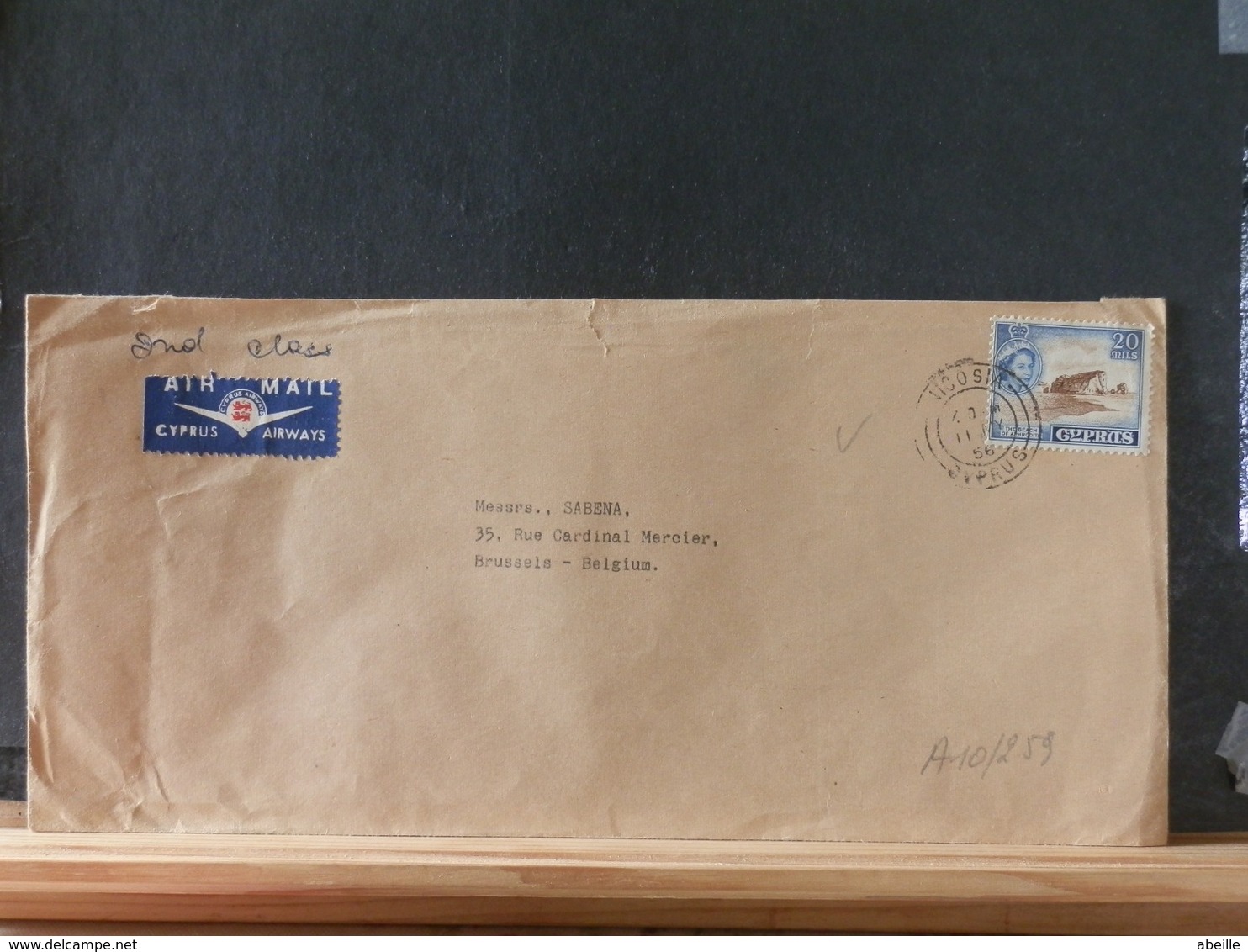 A10/259 LETTRE CYPRUS   POUR LA BELG.  1956 - Lettres & Documents