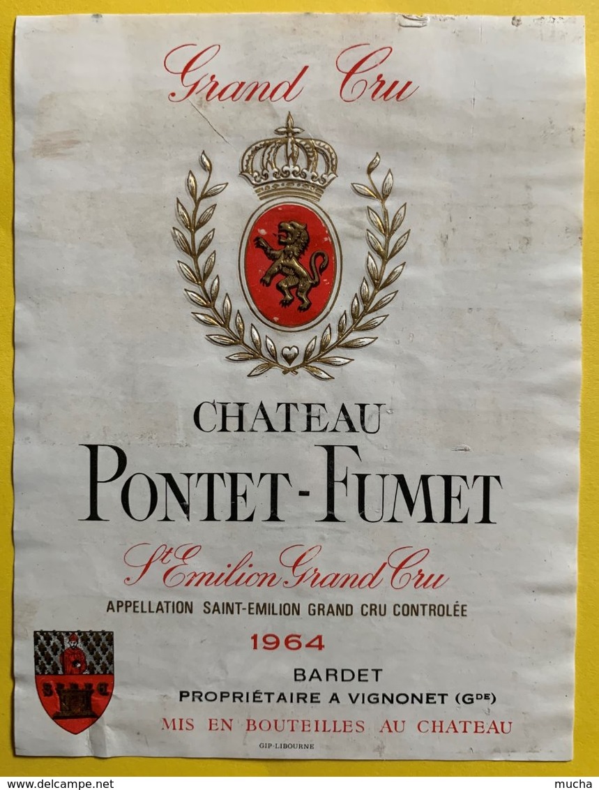 11599  - Château  Pontet-Fumet 1964 Saint-Emilion - Bordeaux