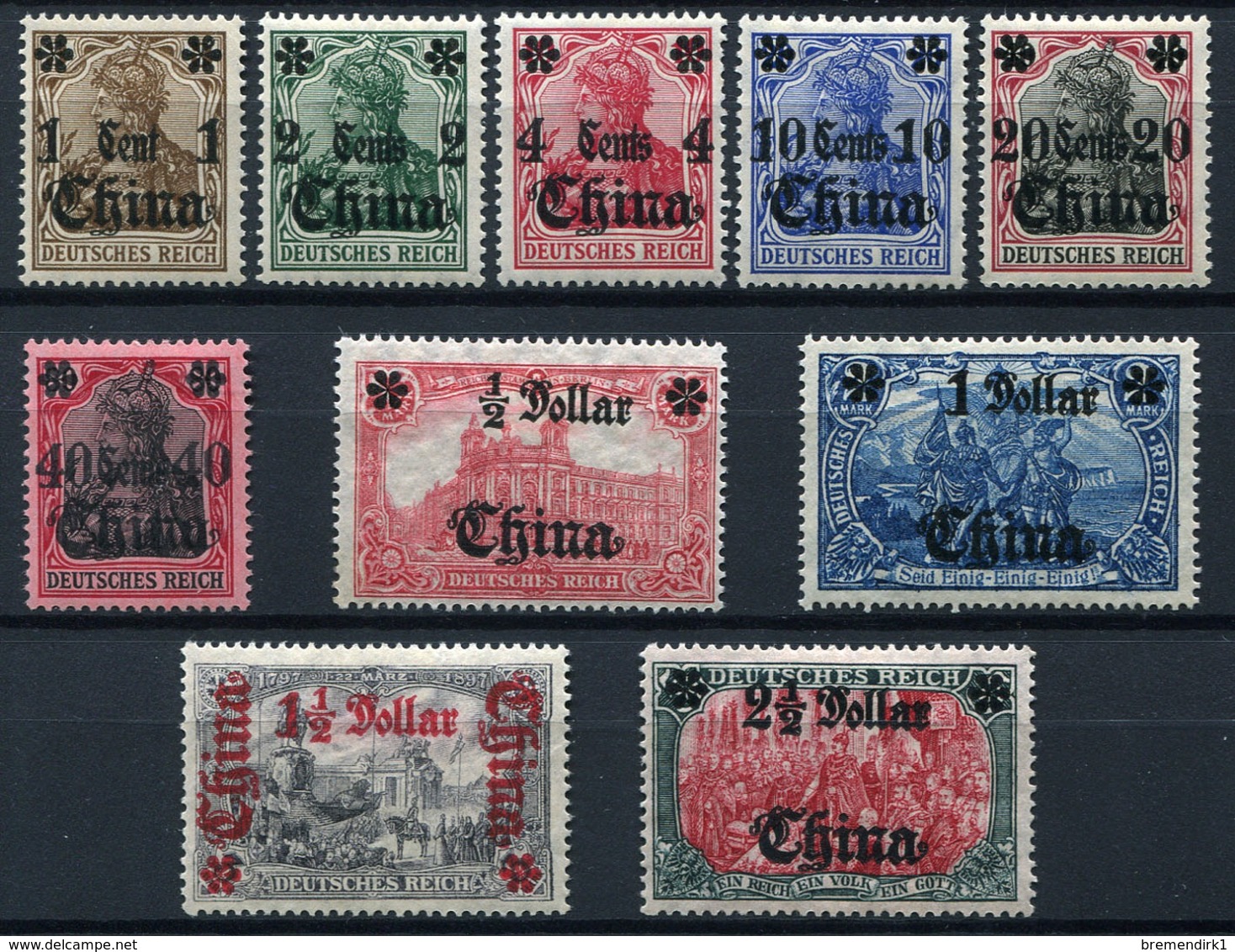 44366) DT.KOLONIEN China # 38-47 Gefalzt Aus 1906/19, 70.- € - Deutsche Post In China