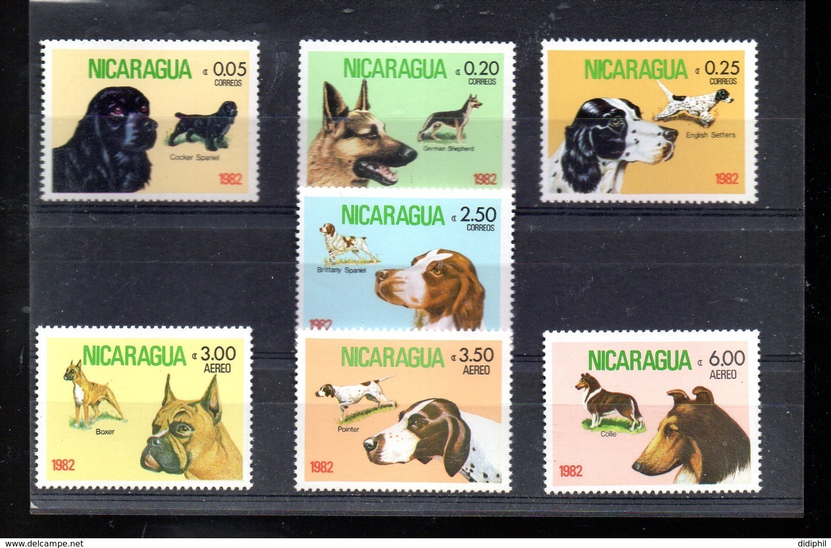 NICARAGUA 1189/1192 + A 981/983** SUR DES RACES DE CHIENS - Nicaragua