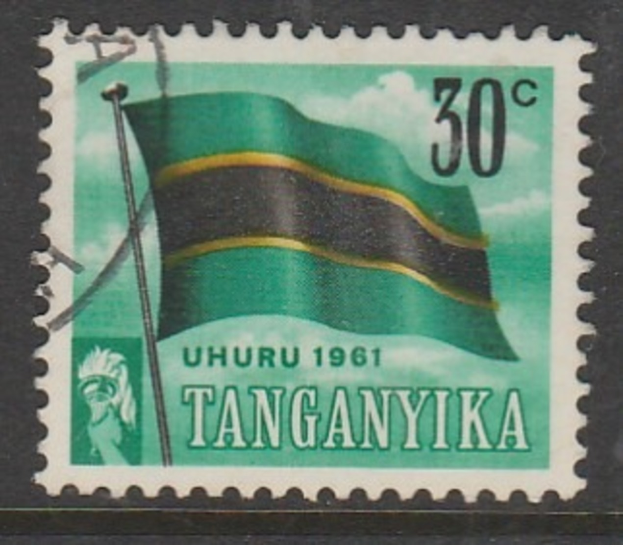 Kenya Tang 1961 Independence Day 30 C Multicoloured SW 70 O Used - Kenya, Uganda & Tanganyika