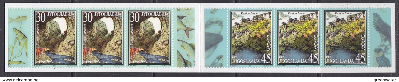 Europa Cept  2001 Yugoslavia Booklet Strips 2x3v ** Mnh (44523) Promotion - 2001