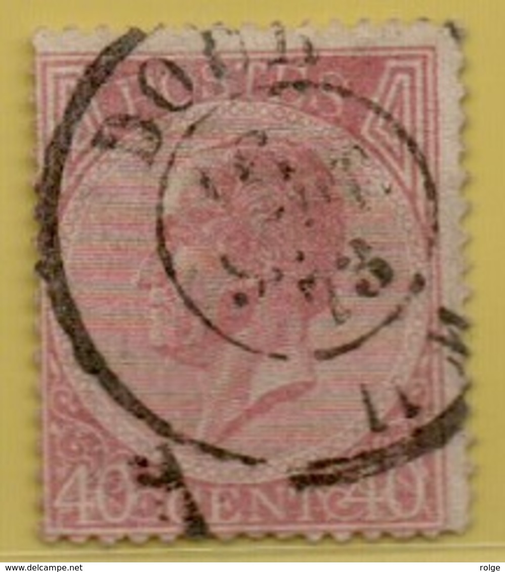 +MW-4420  DOUR   Lichte Verdunning     Dubbel Cirkel  OCB  20 - 1865-1866 Profil Gauche