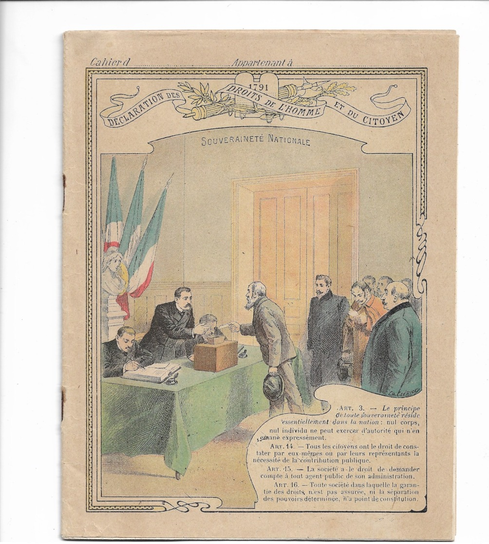 Cahier Complet "souveraineté Nationale, Déclaration Des Droits De L'homme Et Du Citoyen" Ill: Charles Clerice - Altri & Non Classificati