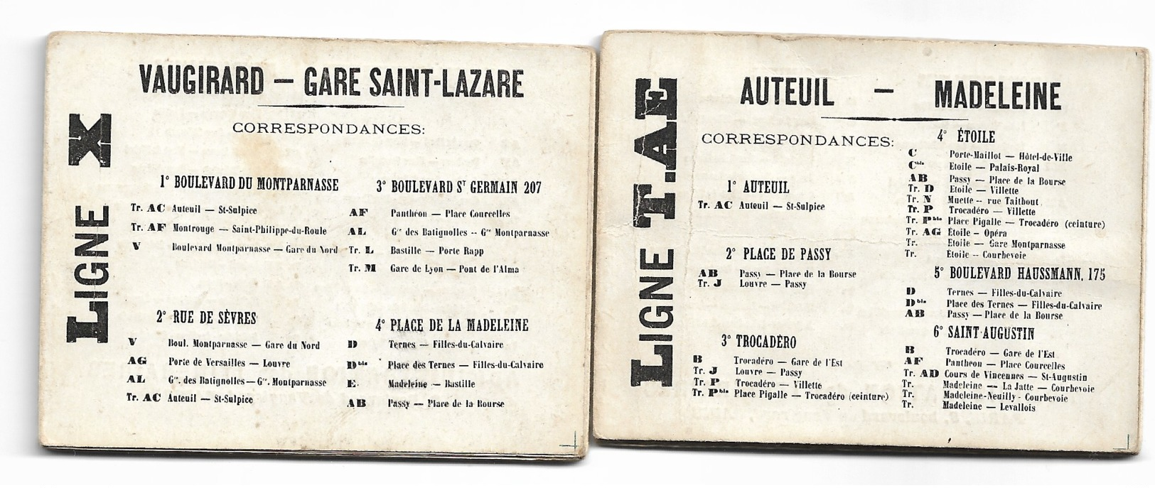 PARIS 1900: Nouveaux itinéraires illustrés, brevetés SGDG et déposés sd.lot exceptionnel de 8 dépliants