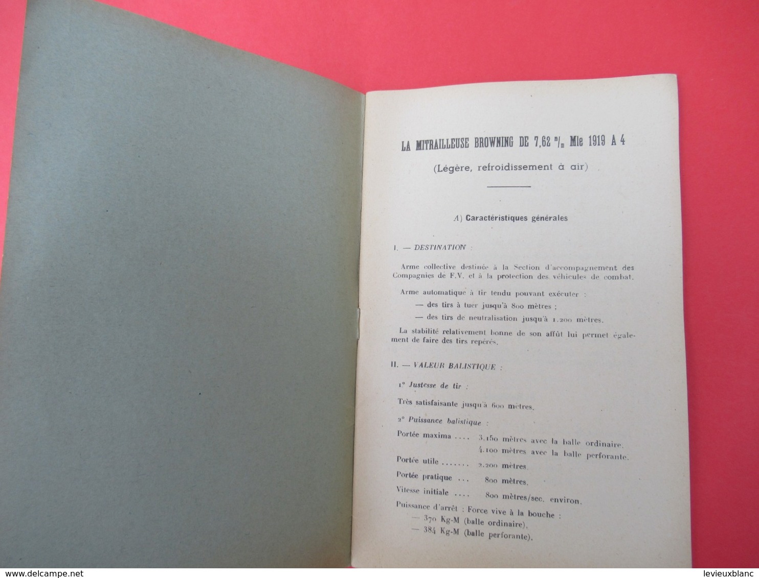 Livret/Ecole D'application De L'Infanterie/Les Mitrailleuses U.S.A. Browning (  Calibre 7,62 Mm)/ 1955    VPN196 - Francese