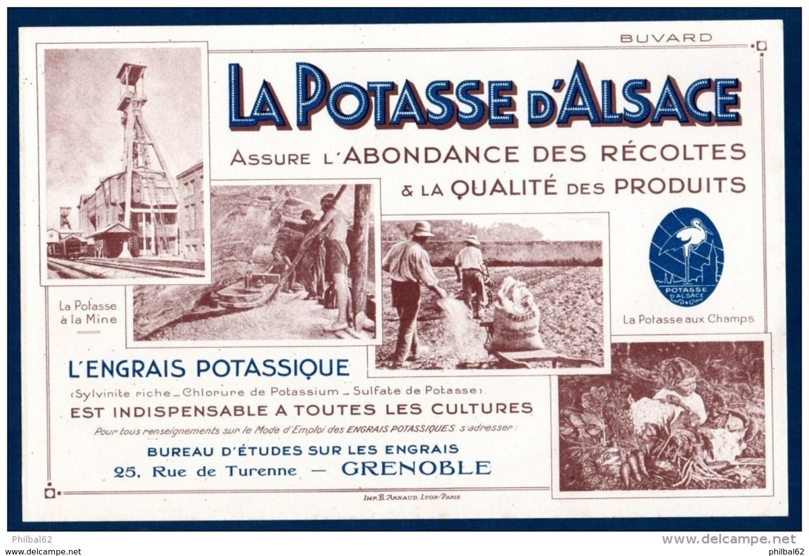 La Potasse D'Alsace, L'engrais Potassique. Buvard En Très Bon état. - Agricoltura