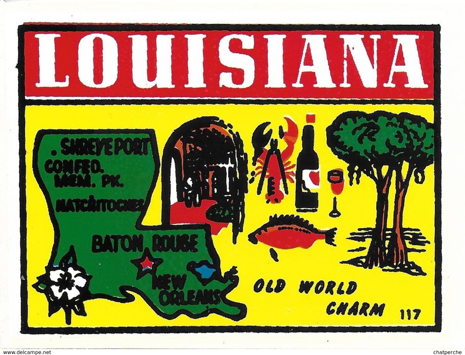 AUTOCOLLANT STICKER DÉCALCOMANIE ETATS-UNIS USA LOUISIANA LOUISIANE BAXTER LANE CO AMARILLO TEXAS - Autres & Non Classés