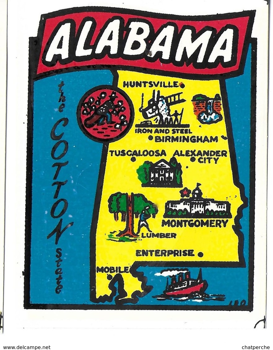 AUTOCOLLANT STICKER DÉCALCOMANIE ETATS-UNIS USA ALABAMA  BAXTER LANE CO AMARILLO TEXAS - Autres & Non Classés