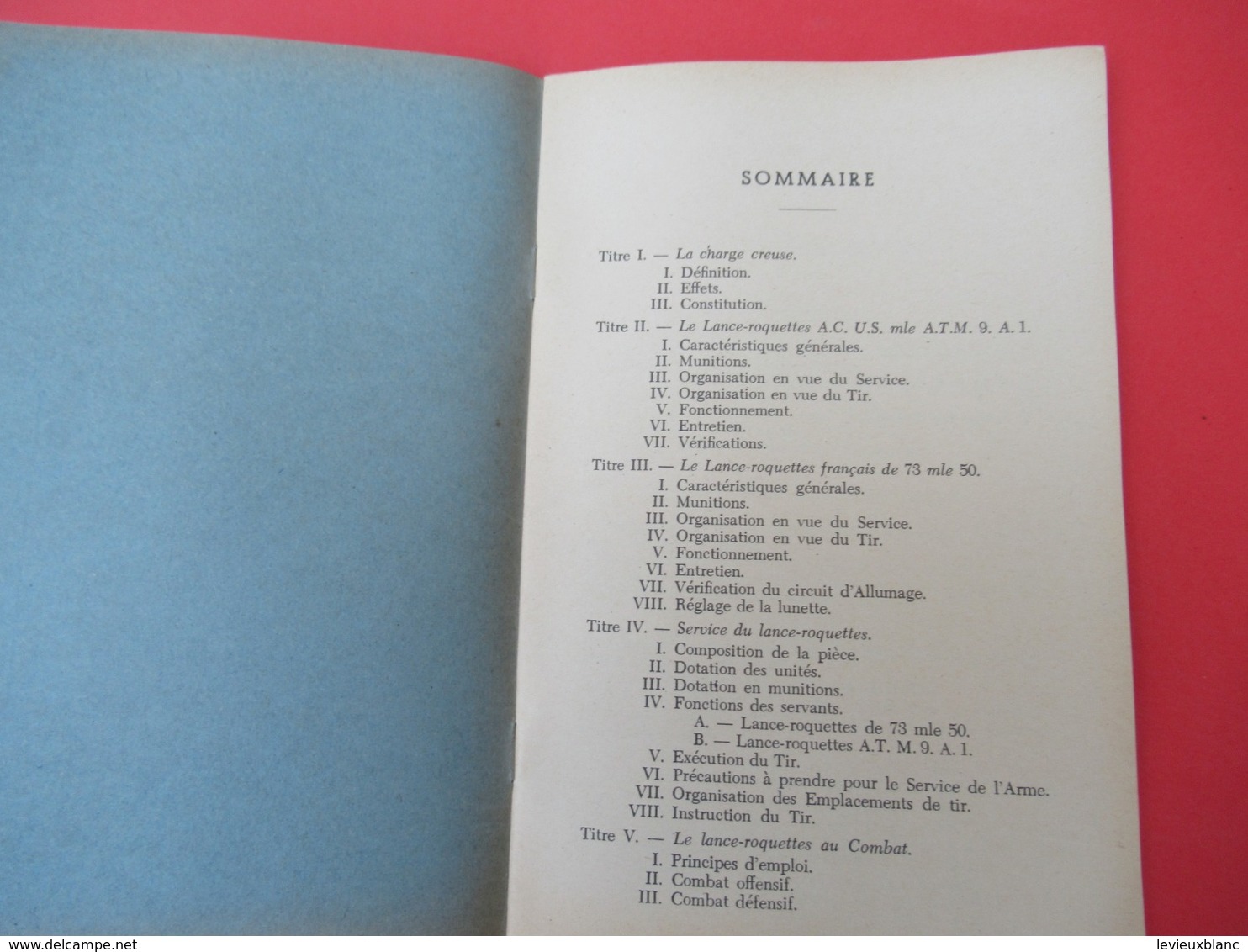 Livret/Ecole D'application De L'Infanterie/Lance-Roquettes Anti-Chars Et Charge Creuse/ 1958   VPN205 - French