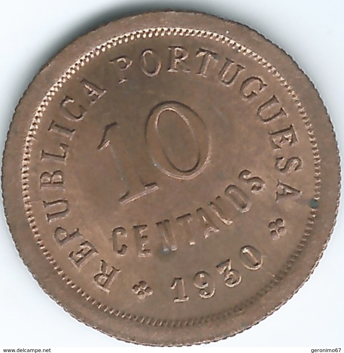 Cape Verde - Portuguese - 1930 - 10 Centavos - KM2 - UNC - Cape Verde