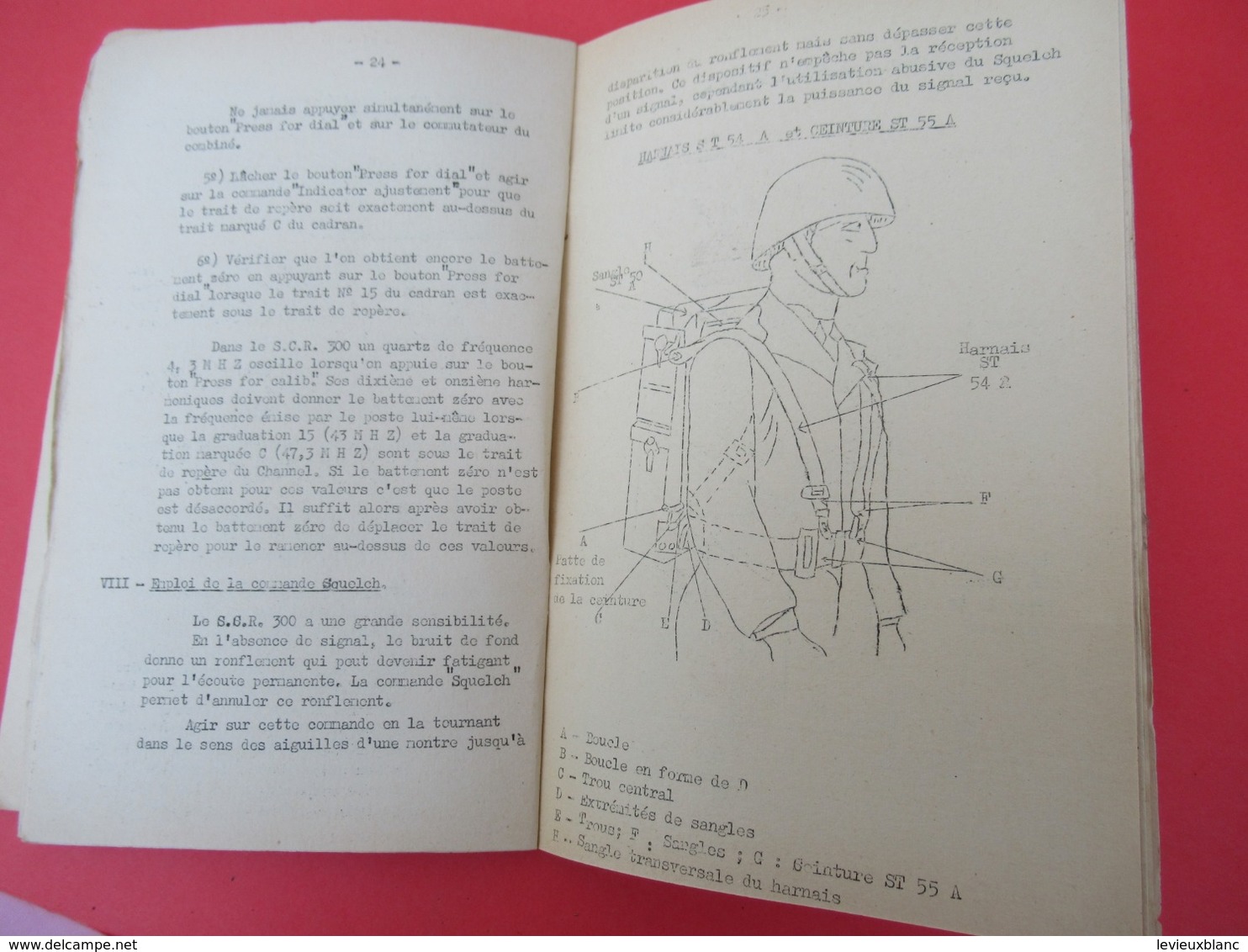 Livret/ ESAA/ Instruction Transmissions / Norice D'Emploi Des Postes SCR 536 Et SCR 300 /1958  VPN202 - Französisch