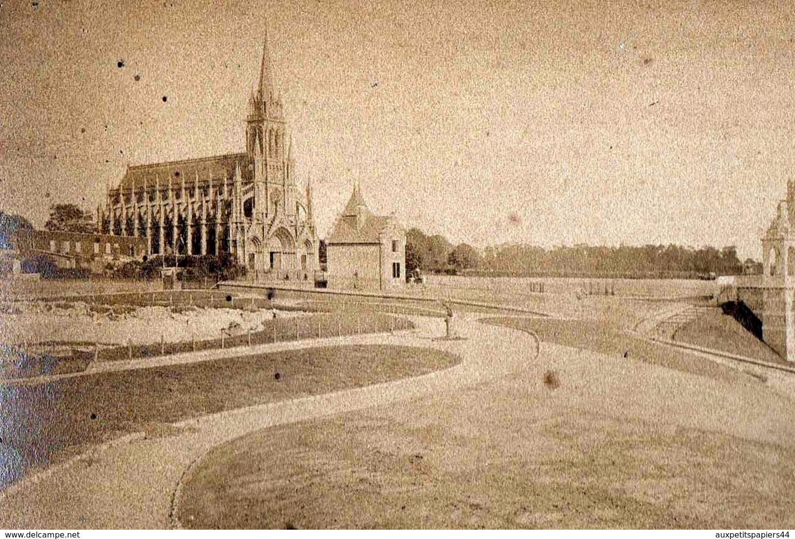 Gd Tirage Photo Albuminé Original Cartonné Bonsecours - 76240 (Seine-Maritime) Eglise & Monument Jeanne D'Arc A. Boulay - Anciennes (Av. 1900)