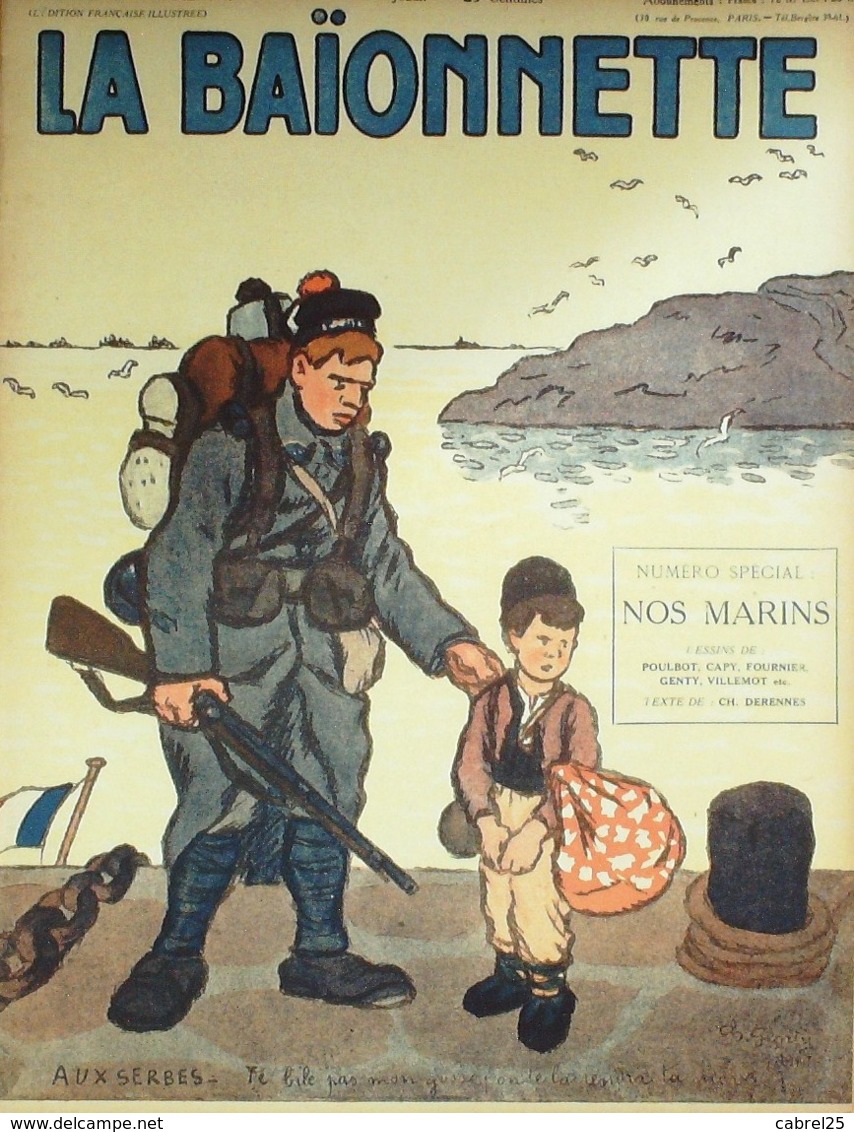 LA BAIONNETTE-1916- 47-NOS MARINS-SALONIQUE-SENTINELLE-FABIANO GUILLAUME WILLETTE GENTY CAPY - 1900 - 1949