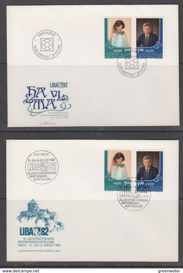 Liechtenstein 1982 Liba '82 2v 1 FDC + 1 Special Cover Exhibition (44528) - FDC