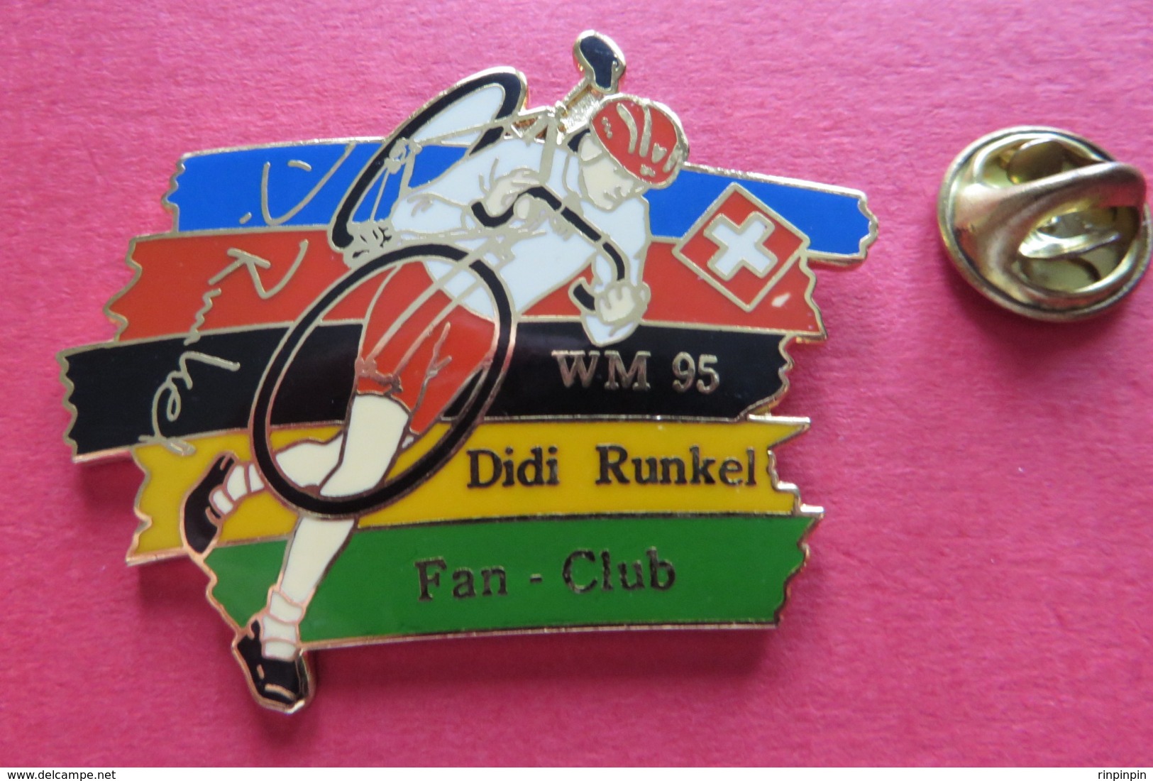 Pin's,Sport,Velo,WM 95 DIDI RUNKEL FAN-CLUB,Cycliste,Bike,SUISSE Croix - Cycling