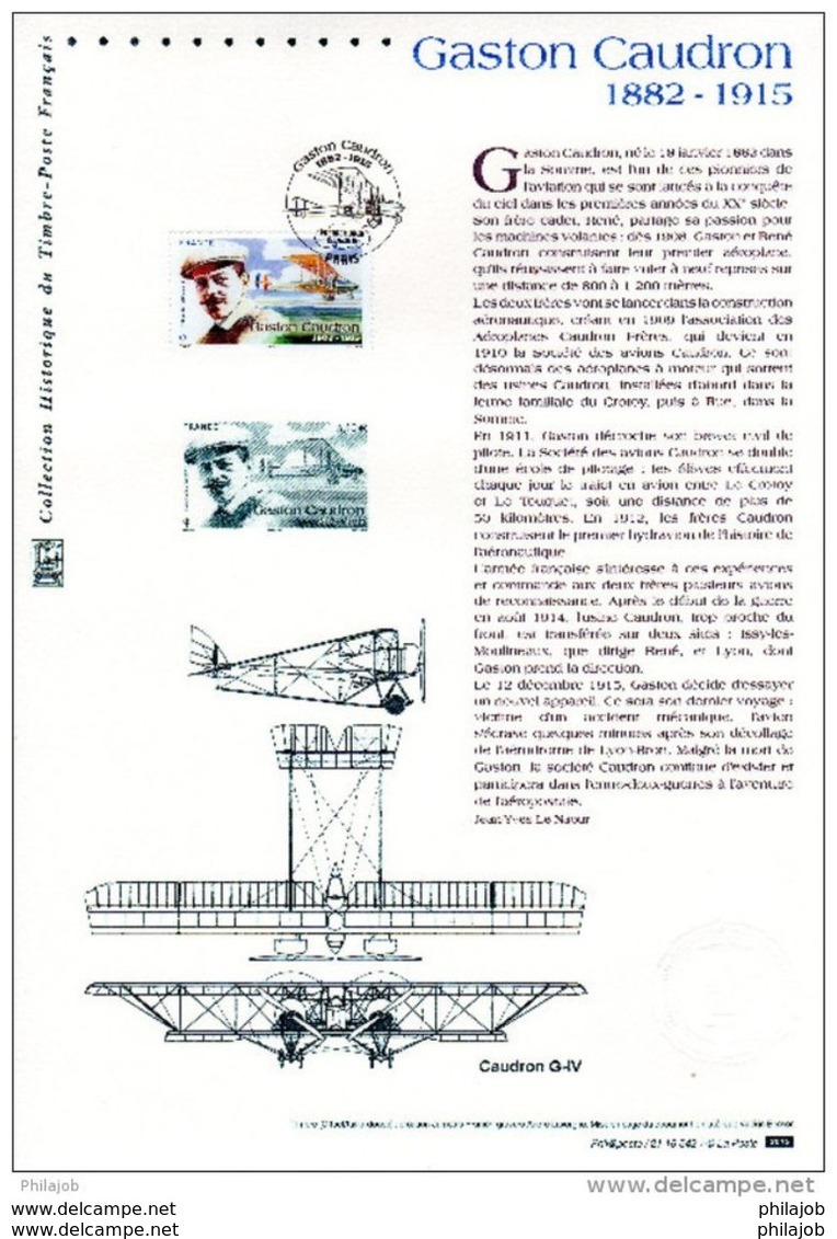 " GASTON CAUDRON " Sur Document Philatélique Officiel De 2015. N° YT PA 79. Faciale = 4.10 €. DPO - 2010-2019