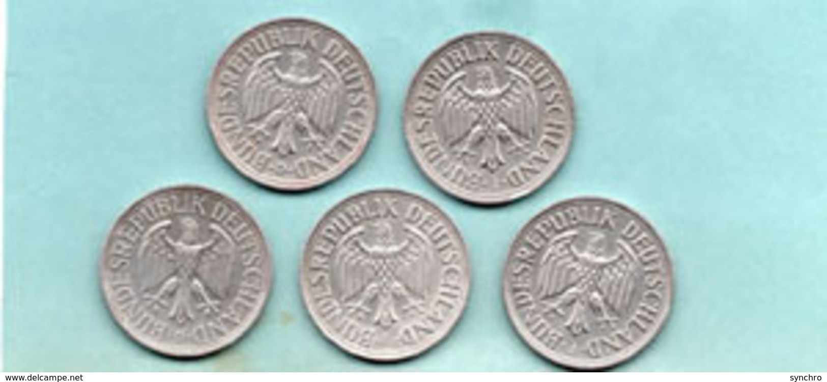 Republique Federale , 5 Pieces  1950-62-63-69-71 Correct - 1 Marco