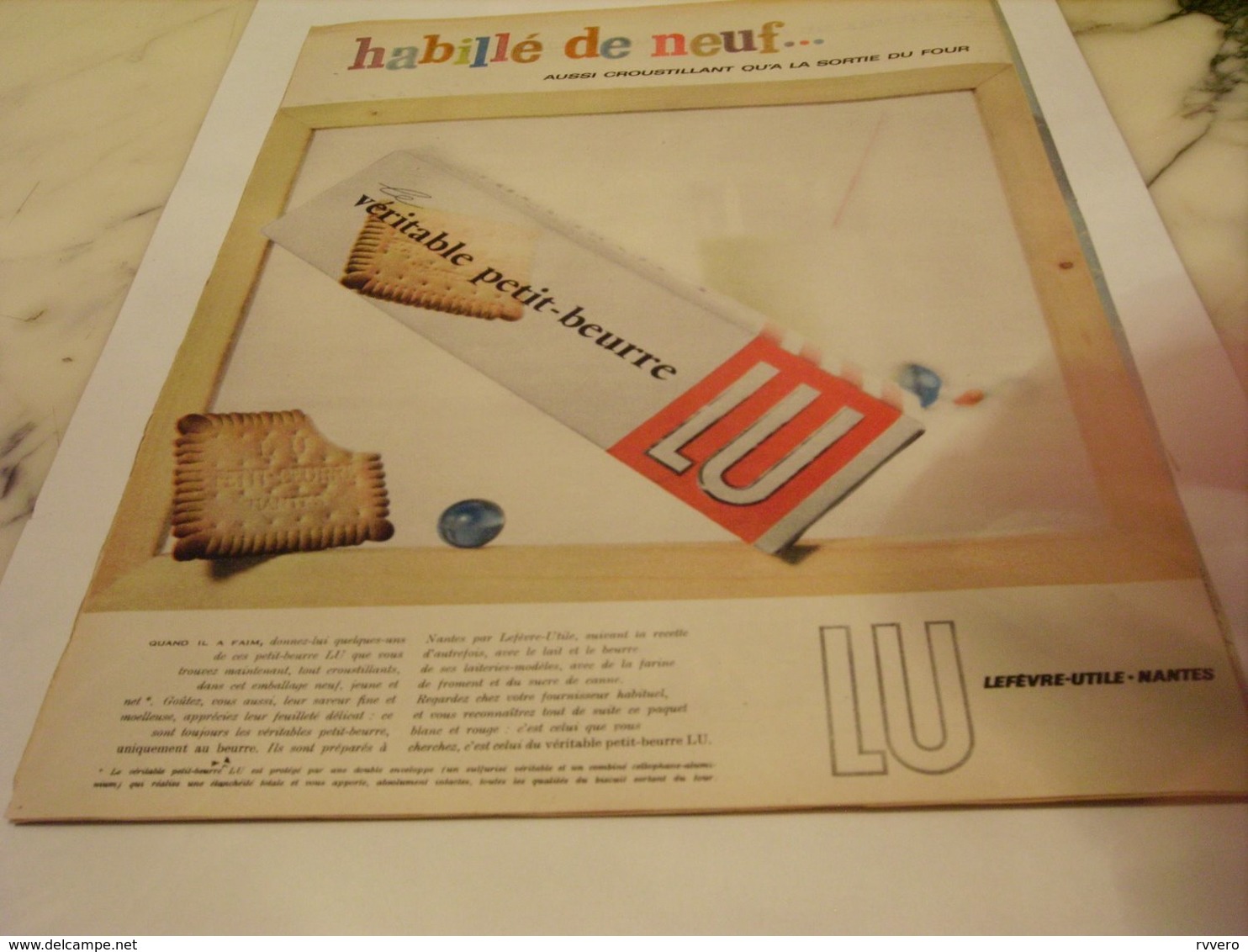 ANCIENNE PUBLICITE HABILLE DE NEUF BISCUIT LEFEVRE UTILE LU 1957 - Affiches