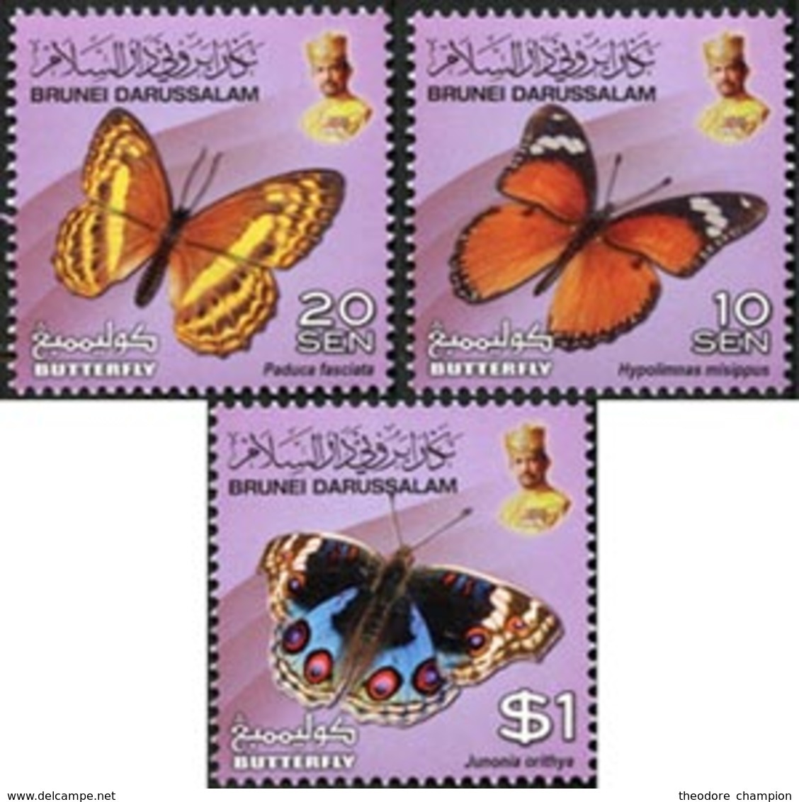 BRUNEI Courants-Papillons IV 3v 2014 Neuf ** MNH - Brunei (1984-...)