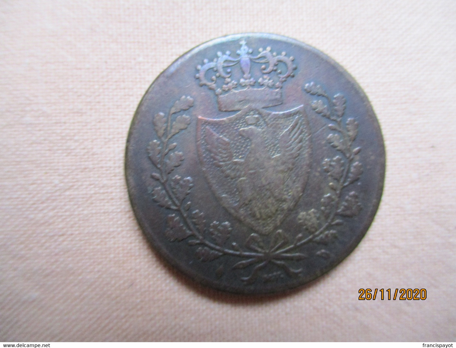 Italie: Piemont-Sardaigne, Carlo Felice, 5 Centesimi, 1826, Genoa - Piemonte-Sardinië- Italiaanse Savoie