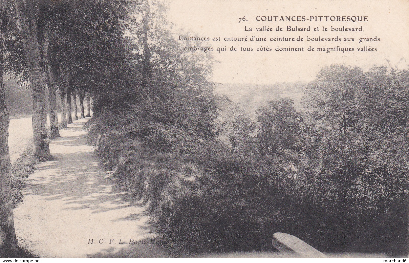 Coutances Pittoresque La Vallée De Bulsard Et Le Boulevard éditeur M.C.F.L N°76 - Coutances