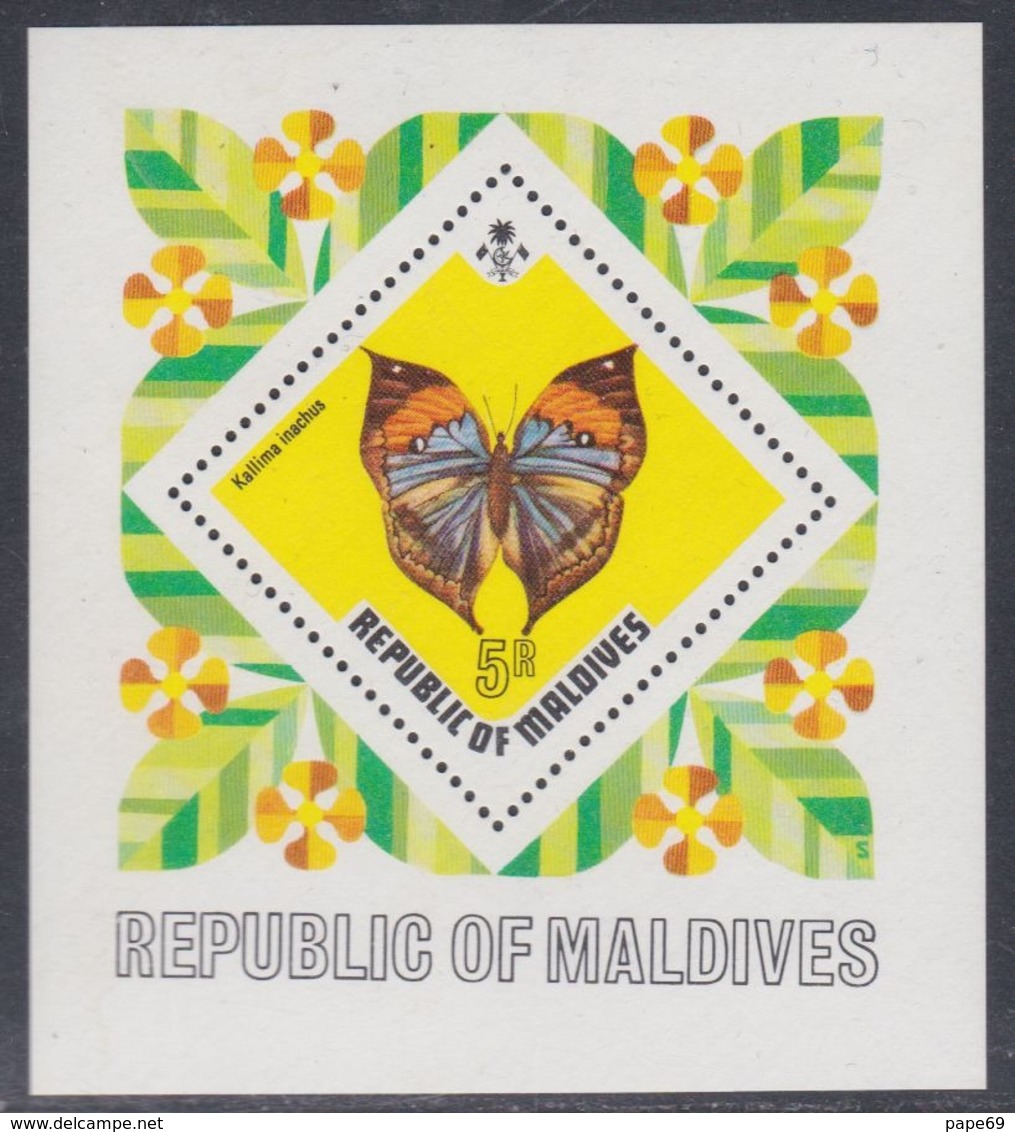 Maldives BF N° 18 XX Faune : Papillon, Le Bloc Sans Charnière, TB - Maldives (1965-...)