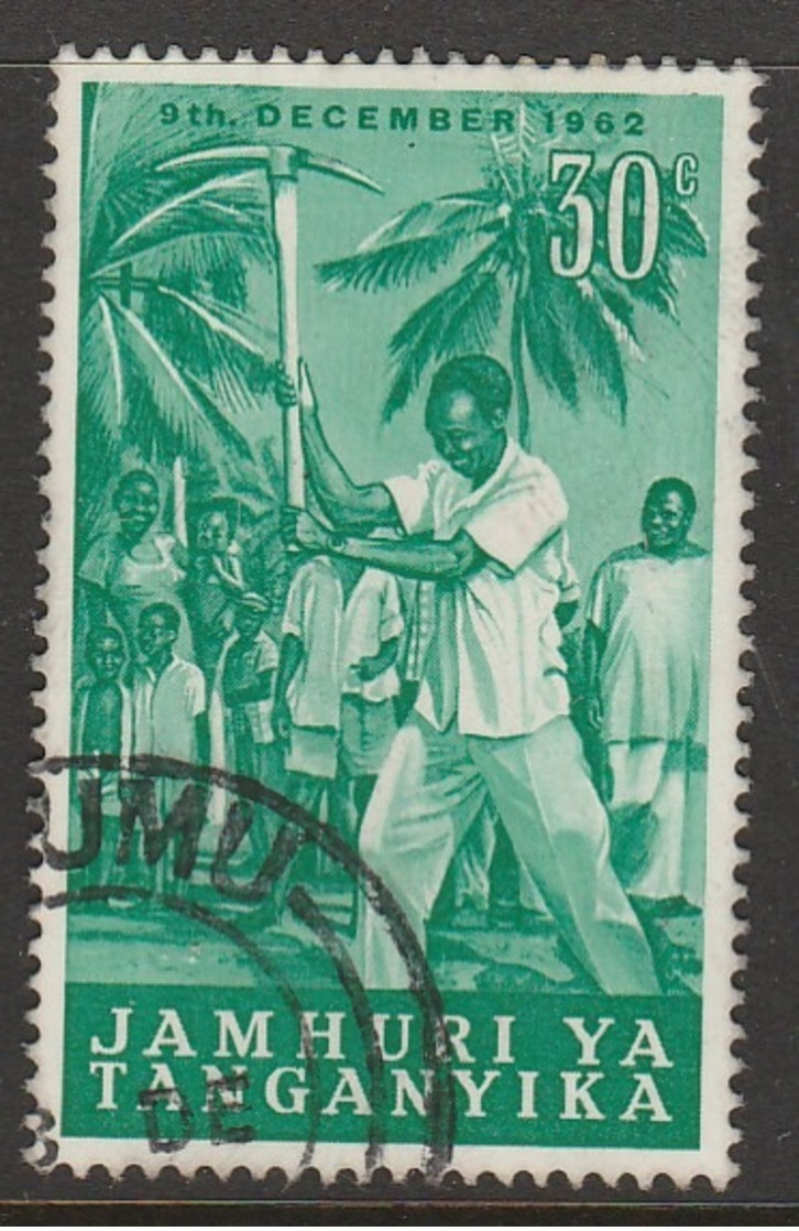 Kenya Tang 1962 Anniversary Of Independence 30 C Green SW 78 O Used - Kenya, Uganda & Tanganyika