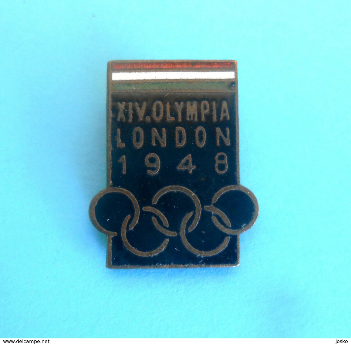 OLYMPIC GAMES 1948. LONDON - Vintage Enamel Buttonhole Pin Badge * Jeux Olympiques Olympia Olympiade Olimpiadi Olímpicas - Uniformes Recordatorios & Misc