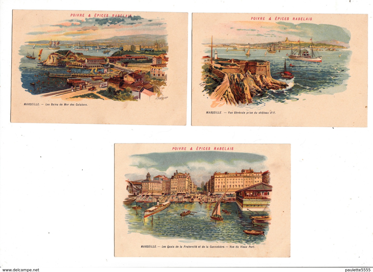 6 Cartes Anciennes -MARSEILLE- Poivre & Epices Rabelais- Dép13 - Non Classés