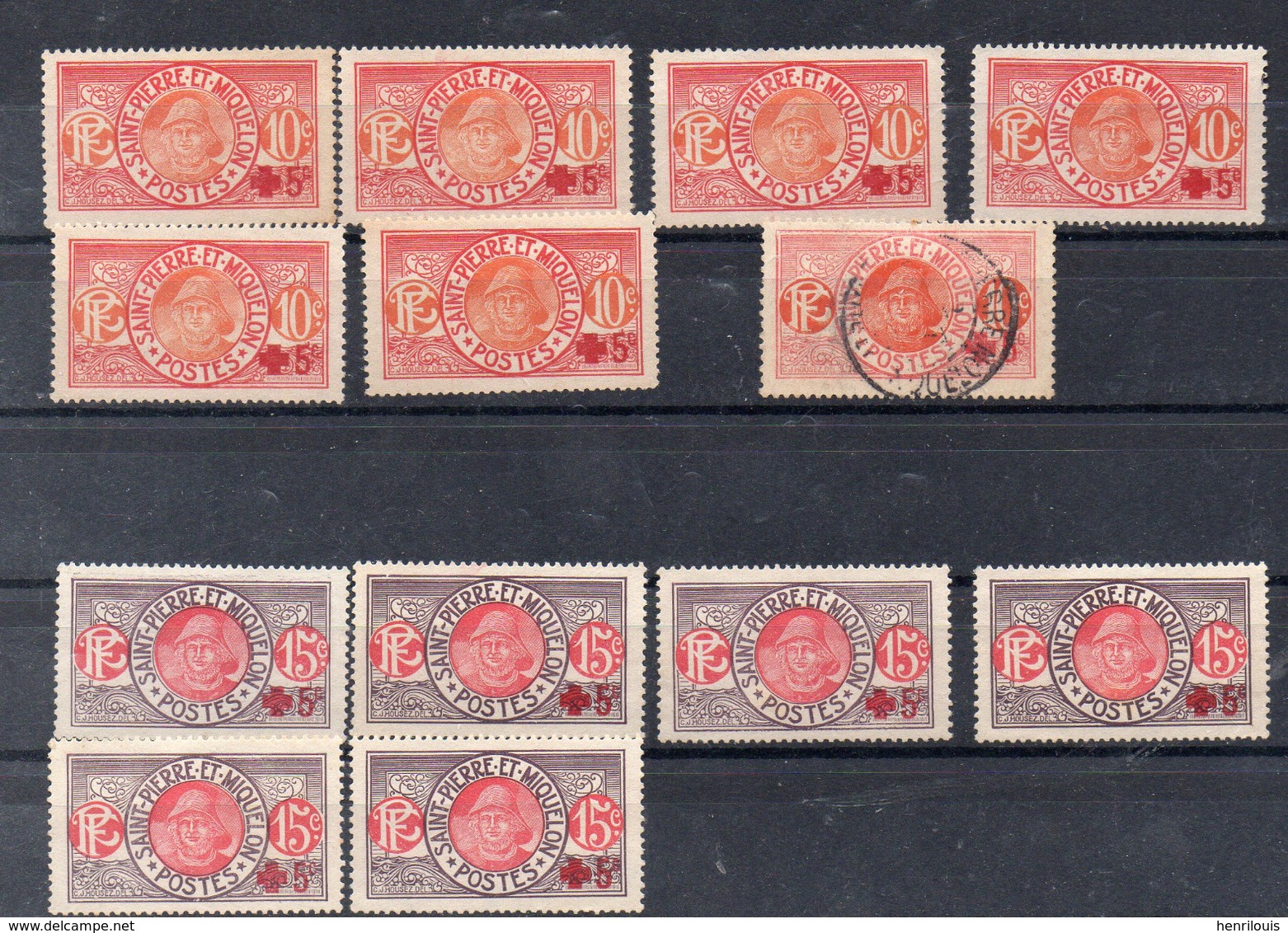 SAINT PIERRE ET MIQUELON  Timbres De 1912  ( Ref 1071 )  CROIX ROUGE  Voir Descriptif - Used Stamps