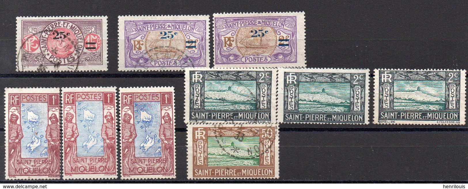 SAINT PIERRE ET MIQUELON  Timbres De 1924 / 1932  ( Ref 1071  C)  Voir Descriptif - Used Stamps